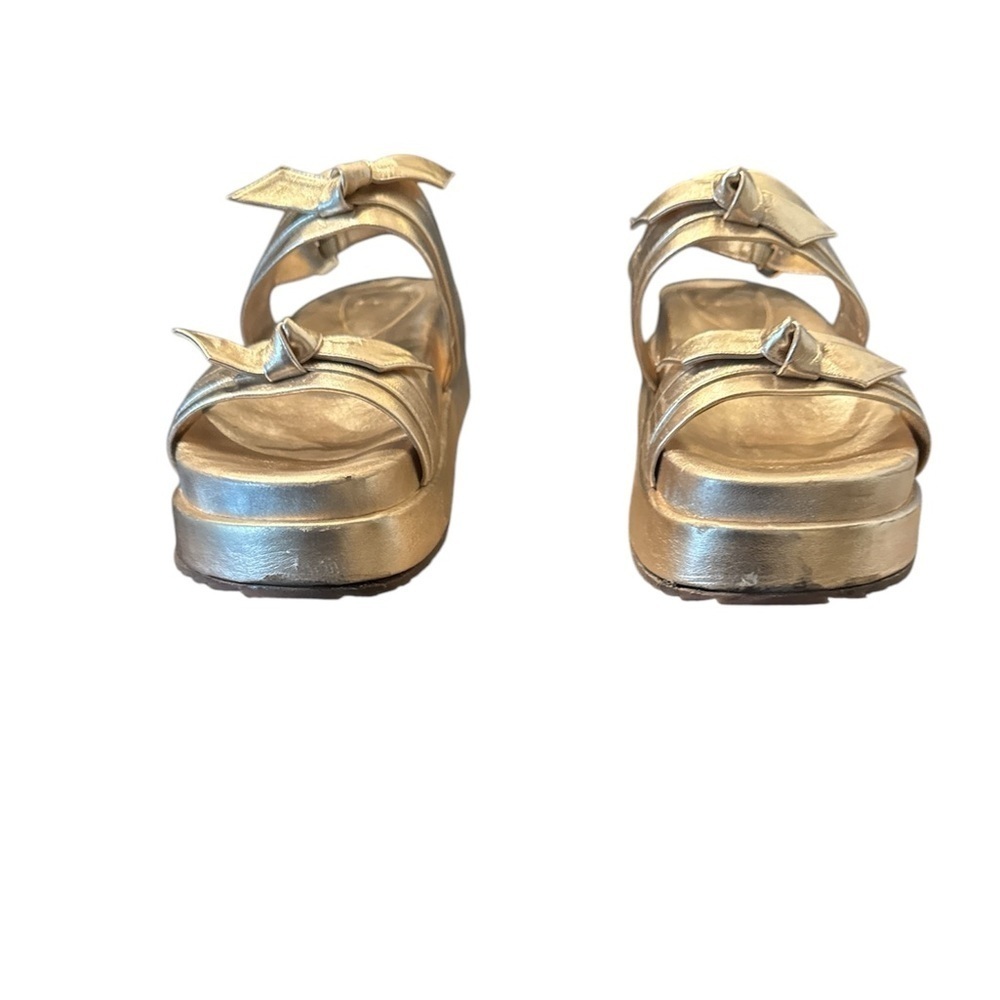 Alexandre Birman Gold Platform Sandals - Picture 2 of 7